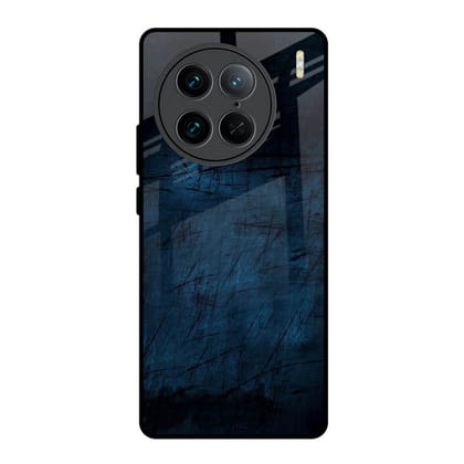Dark Blue Grunge Glass Case for Vivo X90 Pro 5G