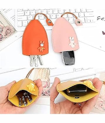 RAMDEV ENTERPRISE Multicolor Leather Creative Pull Out Large Capacity Key Case.