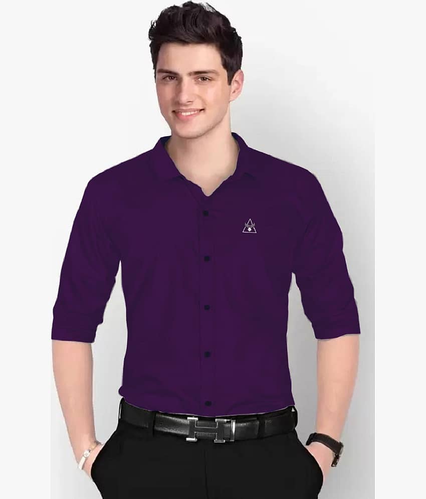 IQIVLI Cotton Blend Regular Fit Solids Full Sleeves Men's Casual Shirt - Black ( Pack of 1 )