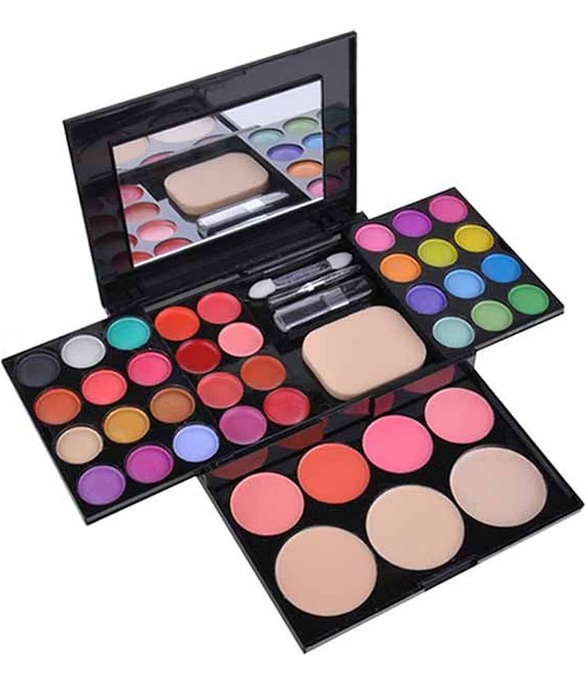 Ads Makeup-Kit Laptop With 24 Color Eye Shadow, Blusher, Compact Etc- A8199 - Multi-Coloured