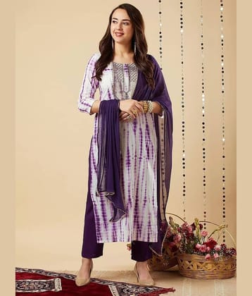 Royal Export Viscose Dyed Kurti With Pants Women's Stitched Salwar Suit - Light Blue ( Pack of 1 )