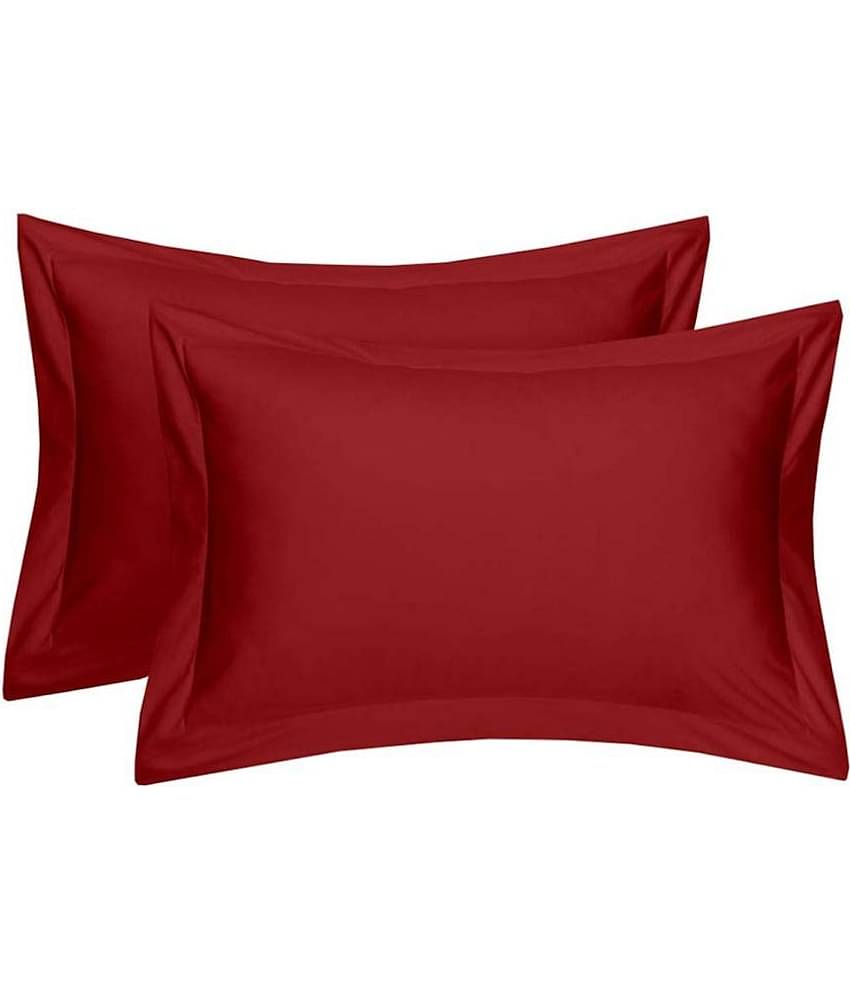 MAHALUXMI COLLECTION - Pack of 2 Microfiber Solid Standard Size Pillow Cover ( 68.58 cm(27) x 43.18 cm(17) ) - Magenta