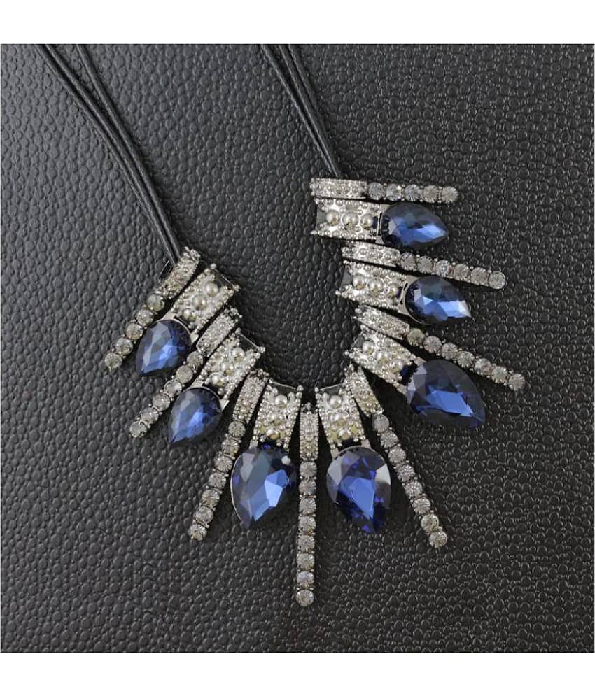 The Jewelbox Brass Blue Choker Contemporary/Fashion Oxidised Necklace