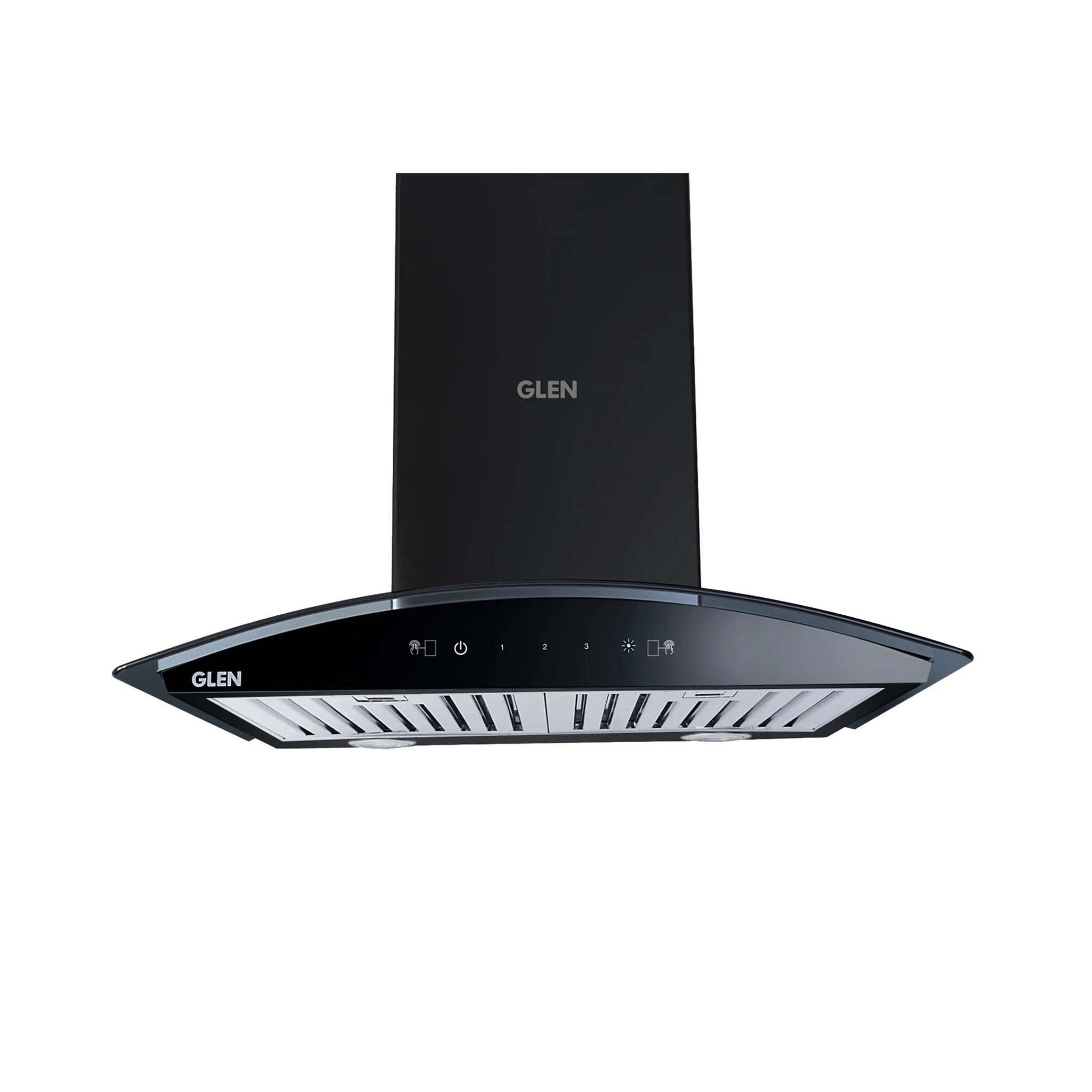Kitchen Chimney Curved Glass with Motion Sensor Baffle filter 60cm 1250 m3/h -Black (CH6071MSBL60LTW)