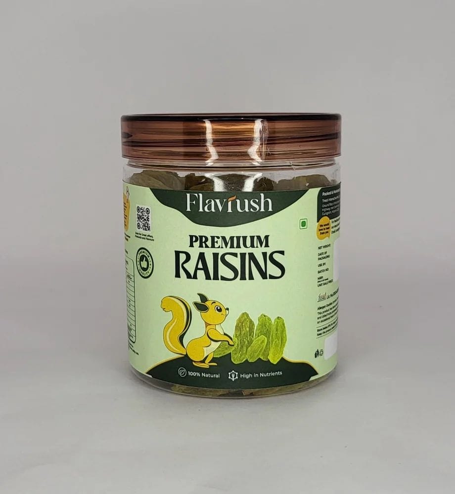 Flavrush Premium Green Raisins - 250g Jar
