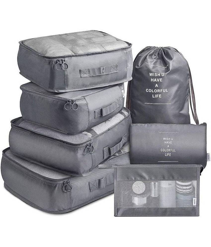 House Of Quirk Grey 7 Piece Travel Organizer Bag Premium Quality