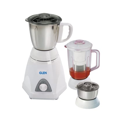 Mixer Grinder 750W with 1 Liquidiser Jar Fruit Filter 2 Stainless Steel Grinder, Chutney Jars - White (4026)