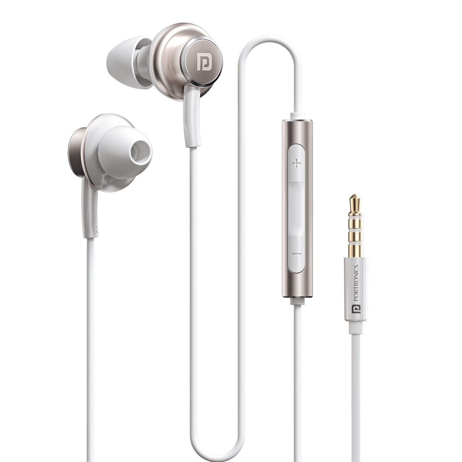 Portronics Conch Sigma A in Ear 3.5mm Aux Wired Earphones with in Line HD Mic & Magnetic Earbuds, Powerful Audio, 14.2mm Driver, Anti Tangle Wire, in line Controls, Wide Compatibility