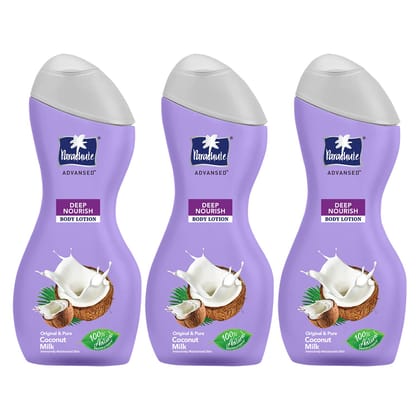 Parachute Advansed Body Lotion Deep Nourish, With Pure Coconut Milk, 250 ml (Pack of 3) Parachute Advansed Body Lotion Deep Nourish, With Pure Coconut Milk, 250 ml (Pack of 3) - 83.33 ml (Pack of 3)