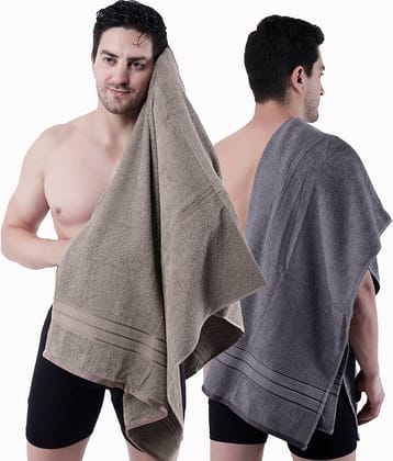 Dollar Cotton Striped 500 -GSM Bath Towel ( Pack of 2 ) - Multicolor