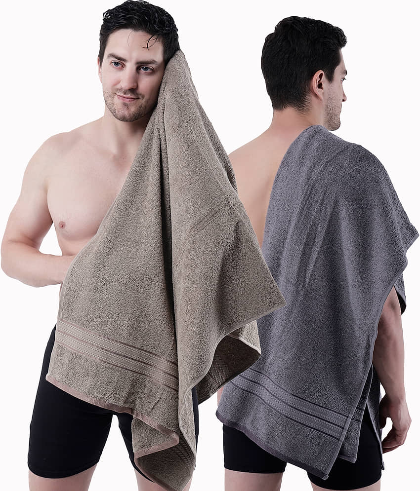 Dollar Cotton Striped 500 -GSM Bath Towel ( Pack of 2 ) - Multicolor