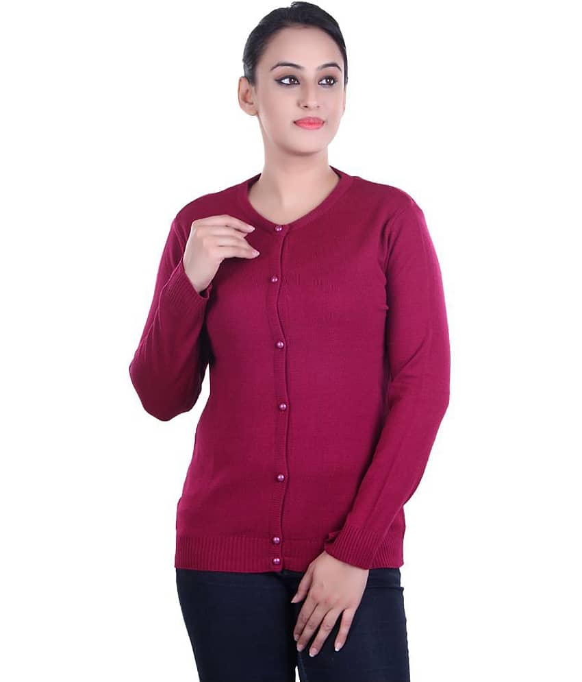 Ogarti Woollen Pink Buttoned Cardigans