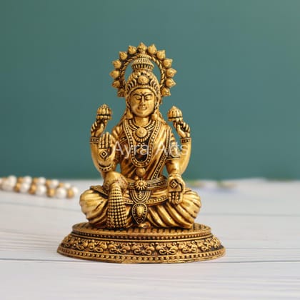 Premium Brass Goddess Dhan Lakshmi Idol - 4.5 Inch Height Premium Brass Goddess Dhan Lakshmi Idol - 4.5 Inch Height