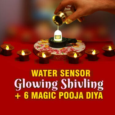 Shivling+ Water Sensor Diya Combo Ideal for |Home |Decor |Diwali |Shivratri|