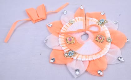 Peach Net Embellished Laddu Gopal Dress Set
