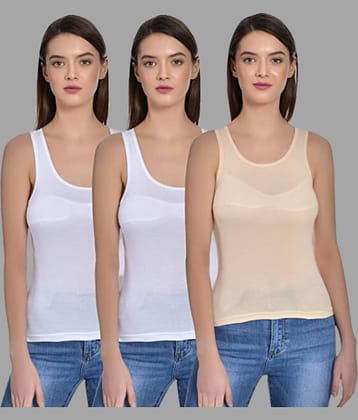 AIMLY Cotton Camisoles - White Pack of 3