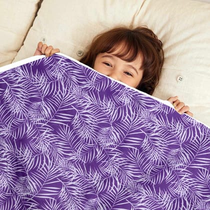 Blue And Purple Leaf AC Quilt Comforter for Kids-Kids / Blue And Purple / KU1210