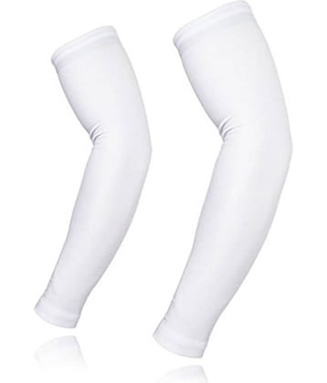 EmmEmm - White Solid Riding Sleeves ( Set of 2 )