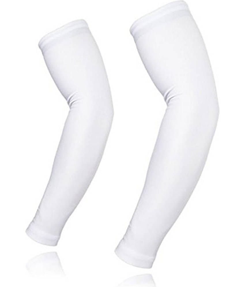 EmmEmm - White Solid Riding Sleeves ( Set of 2 )