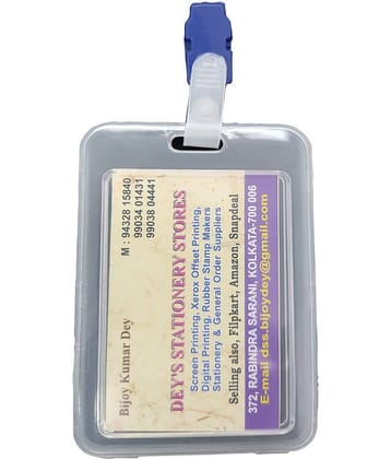 Dey 's stationery store - Plastic Card Holder ( Pack 1 )
