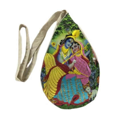 MAYAPURI Radha Krishna Embroidered Japa Bag/Chanting Bag & Sakshi Mala Counter MAYAPURI Radha Krishna Embroidered Japa Bag/Chanting Bag & Sakshi Mala Counter
