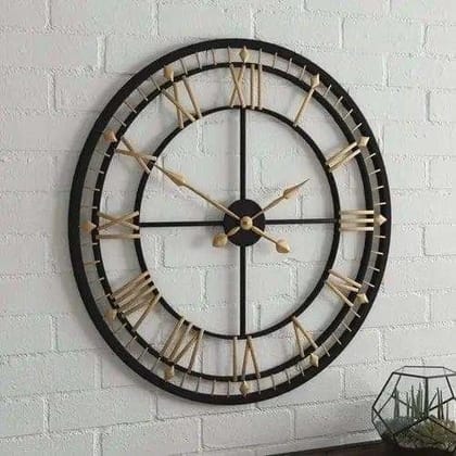 Writings on the Wall Black and Gold Designer Wall Clock 2 Feet Luxury Modern Wall Decor Made Of Iron