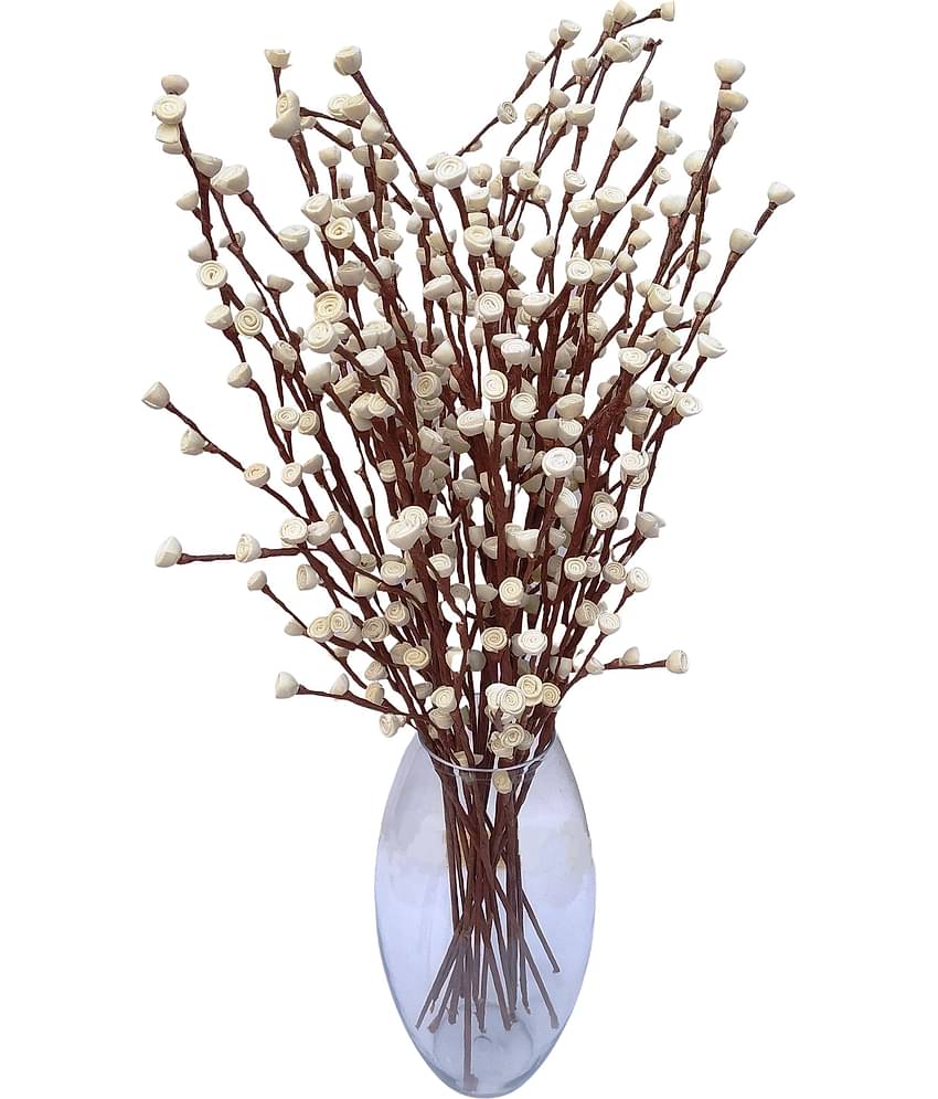 Fab n Style Rose White Artificial Flowers Bunch - Pack of 1