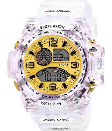 Hala Abx1017 Transparent Strap Gold Dial Boy's Watch