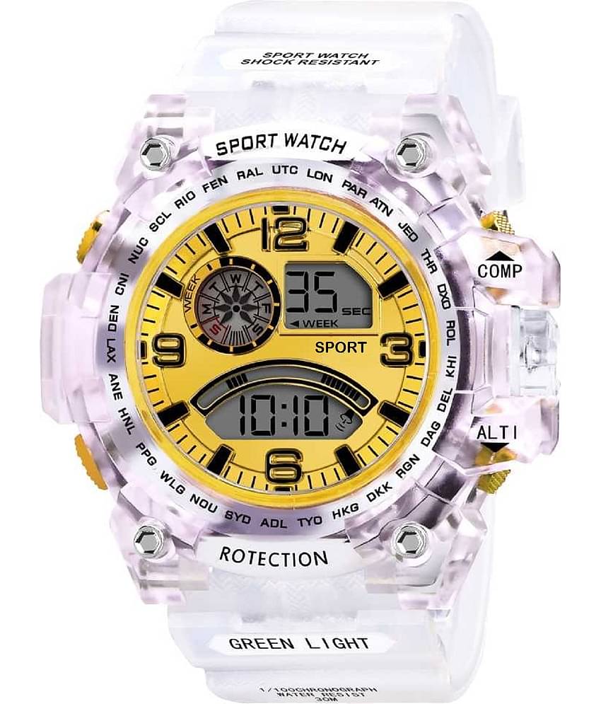 Hala Abx1017 Transparent Strap Gold Dial Boy's Watch