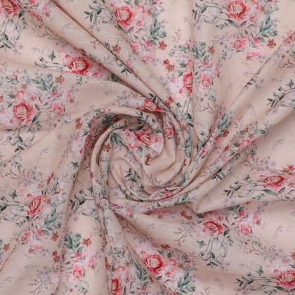 Cool Summer Carnation Flower Digital Printed Fabric - Cotton