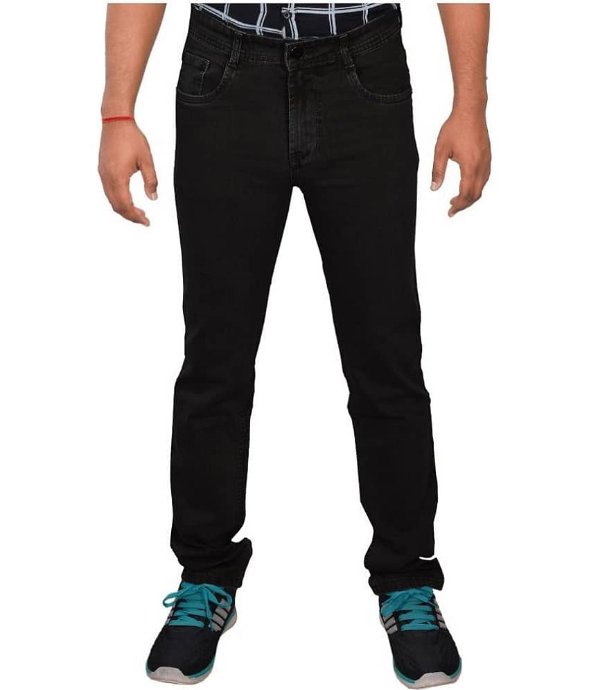 plounge - Black Denim Regular Fit Men's Jeans ( Pack of 1 )
