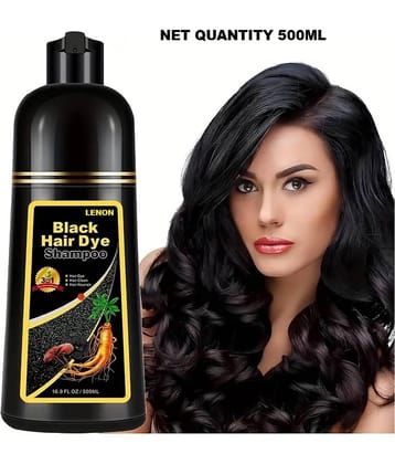 Lenon Shampoo Hair Color Natural Permanent Hair Color 500 mL Black