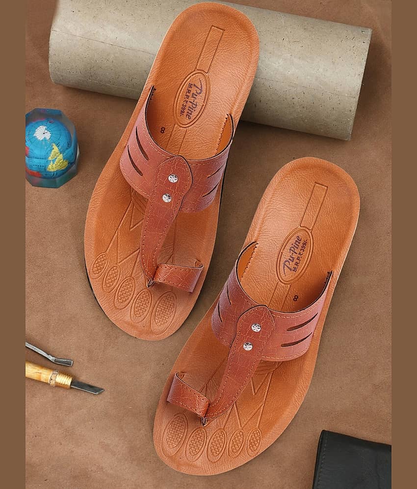 PUPINE Tan Men's Thong Flip Flop