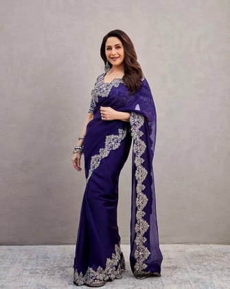 Purple Party Wear Saree  by SHIV TEXTILES Purple Party Wear Saree  by SHIV TEXTILES