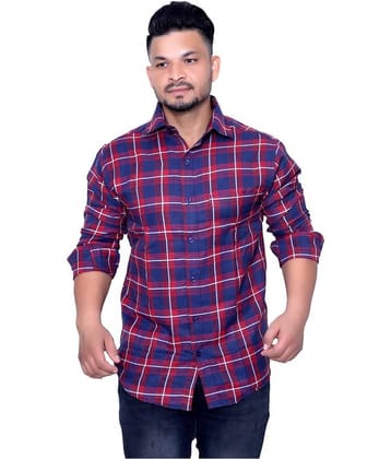 Aish N Ridh Cotton Regular Fit Checks Men's Casual Shirt - Red ( Pack of 1 )