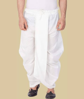 FANZI White Cotton Blend Men's Dhoti ( Pack of 1 )