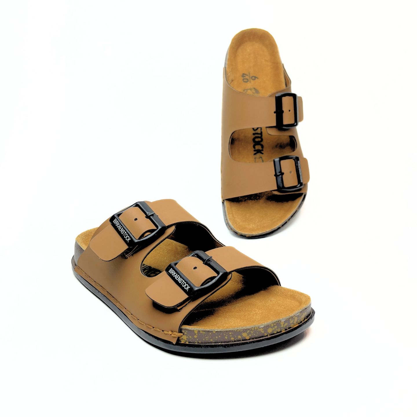 Brkn Arizon Double Strap Slippers (Tan)-7