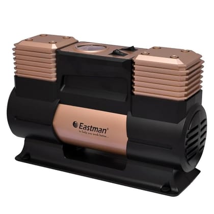 Eastman Double Piston Air Compressor - 150 psi, 12V, 15A, 60L/min portable air pump, suitable for Bikes, Bicycles or any Inflatable with LED light (EAC-60150)