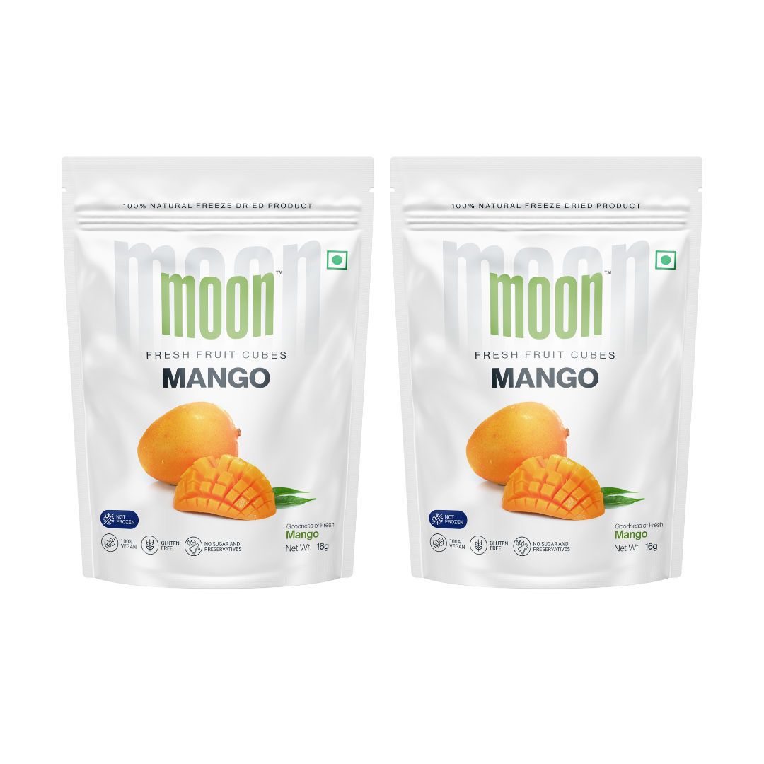 Moon Freeze Dried Mango Cubes, 16 gm - Pack of 2