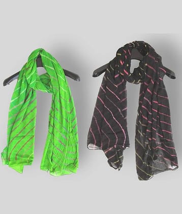Apratim Multicoloured Chiffon Leheria Dupatta