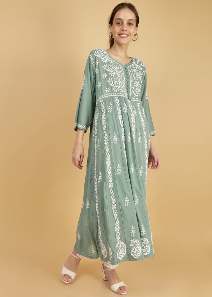 Modal Green Anarkali Kurta/ Gown