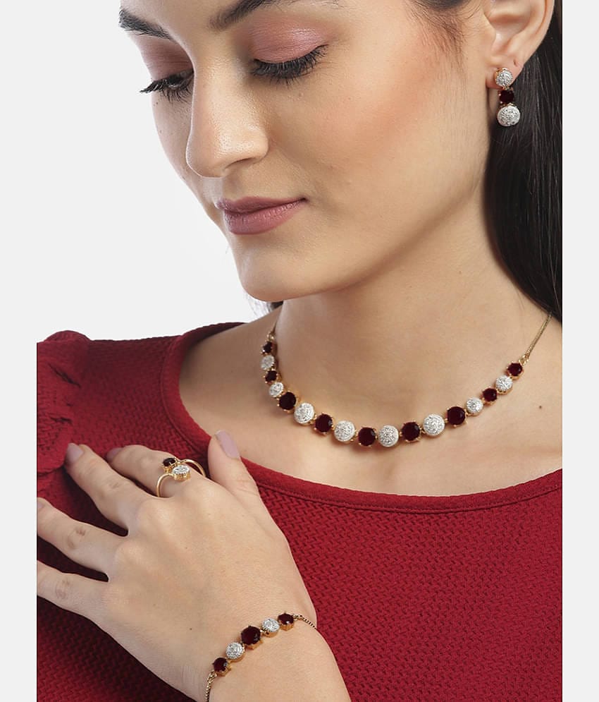 YOUBELLA Black Alloy Necklace Set ( Pack of 1 )