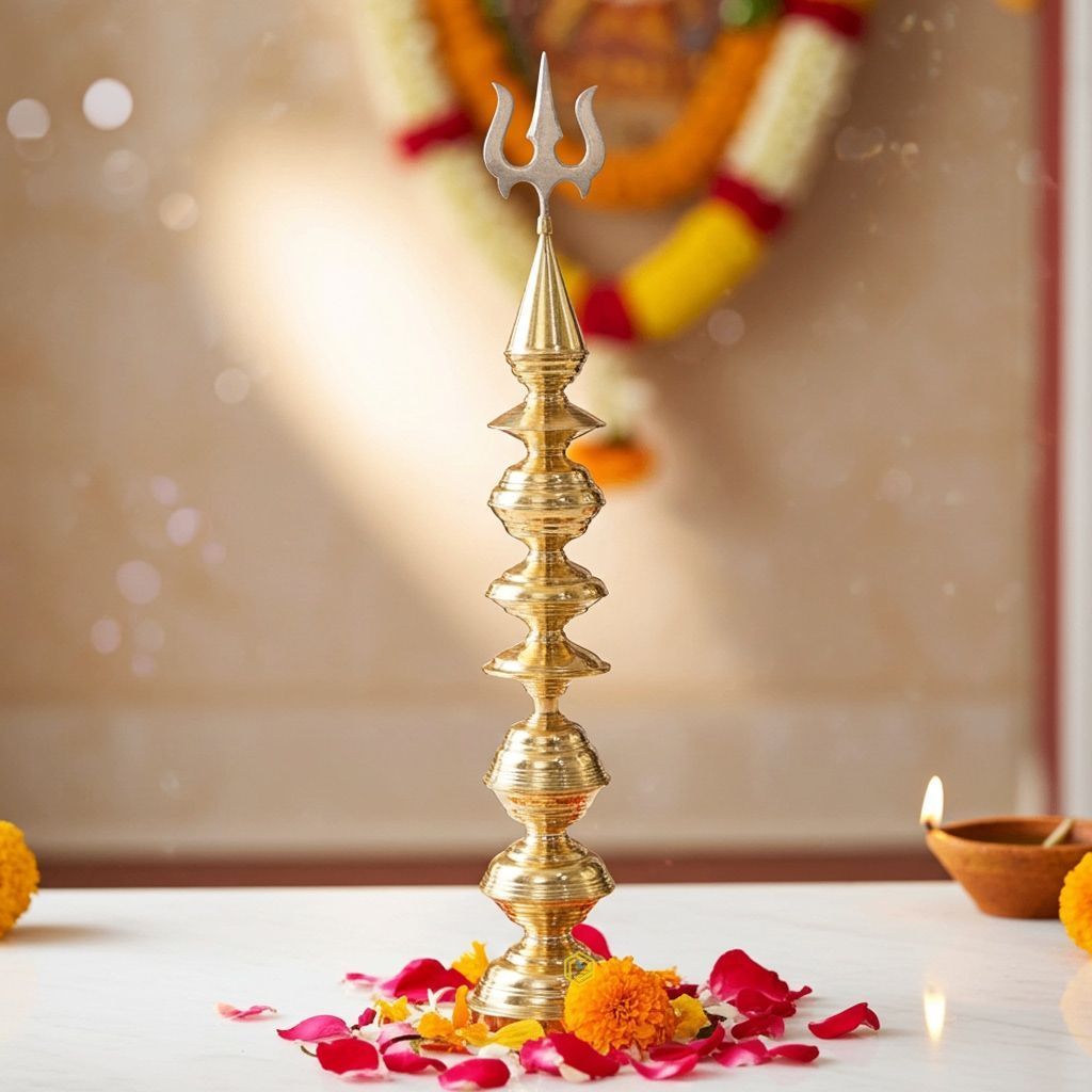 Brass Kalash With Trishul (ZMAS397 P)