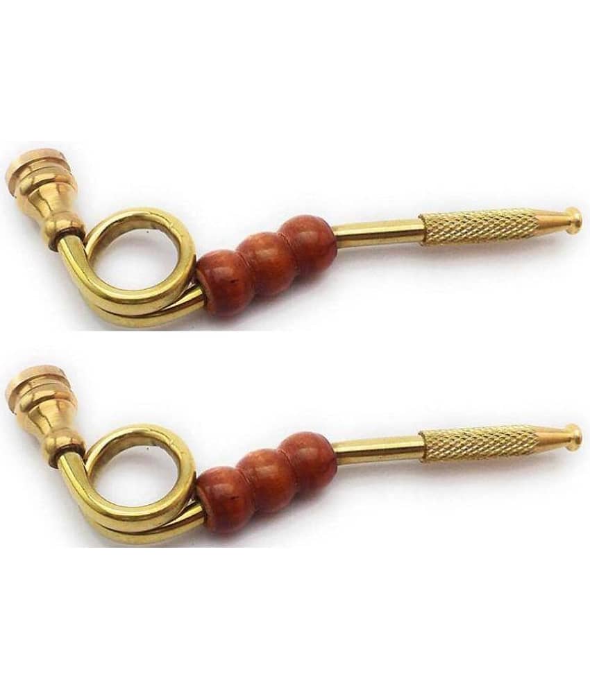 Holy Ratna Gold 11 cm Brass Pipe - Pack of 2