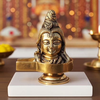 Brass Shivling Idol � Traditional Shiva Lingam, Height : 1.5 Inch (BSMAS1573 E)
