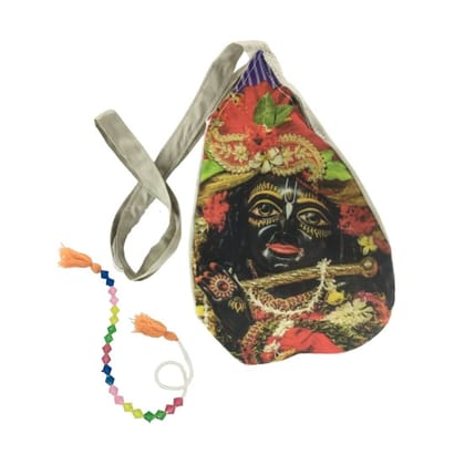 MAYAPURI Krishna Printed Chanting Bag/Japa Bag with Sakshi Mala Counter (Pack of 1)