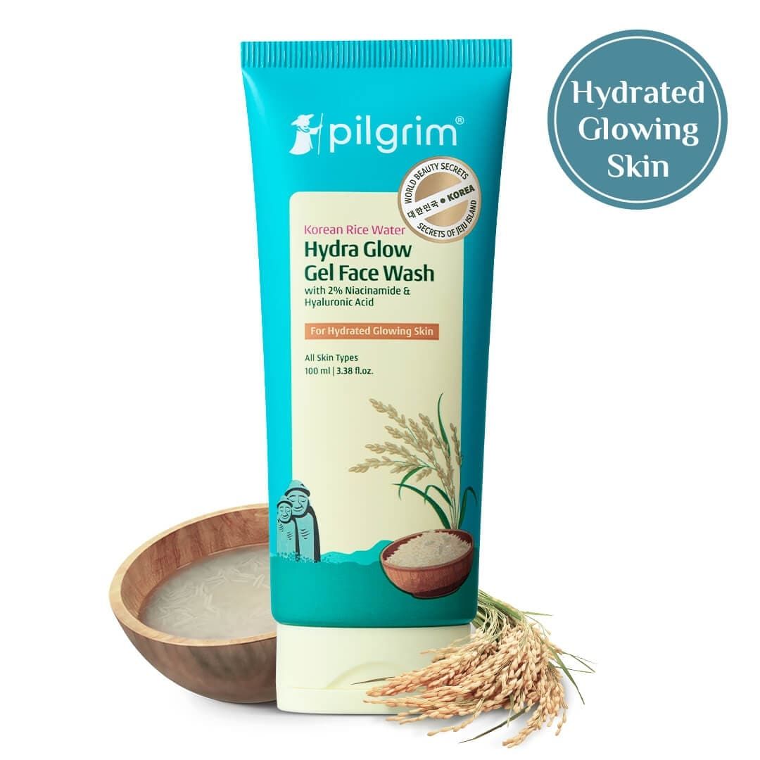 Pilgrim Korean Rice Water Hydra Glow Gel Face Wash - 100ml