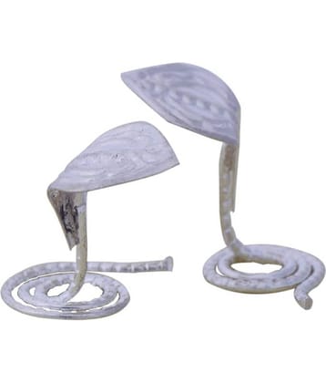RUDRADIVINE Metal Nag Naagin Joda Snake Pair for Kal Sarp Dosha (Silver_1 x 1 x 3 cm)