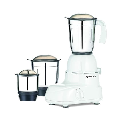Bajaj Plastic Steel Glory 500W Mixer Grinder 3 Jars White