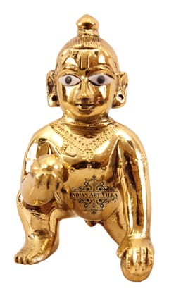 Pure Brass Handmade Laddu Gopal ji, Kanha Ji Idols,  Spiritual Item, Home Decor-1